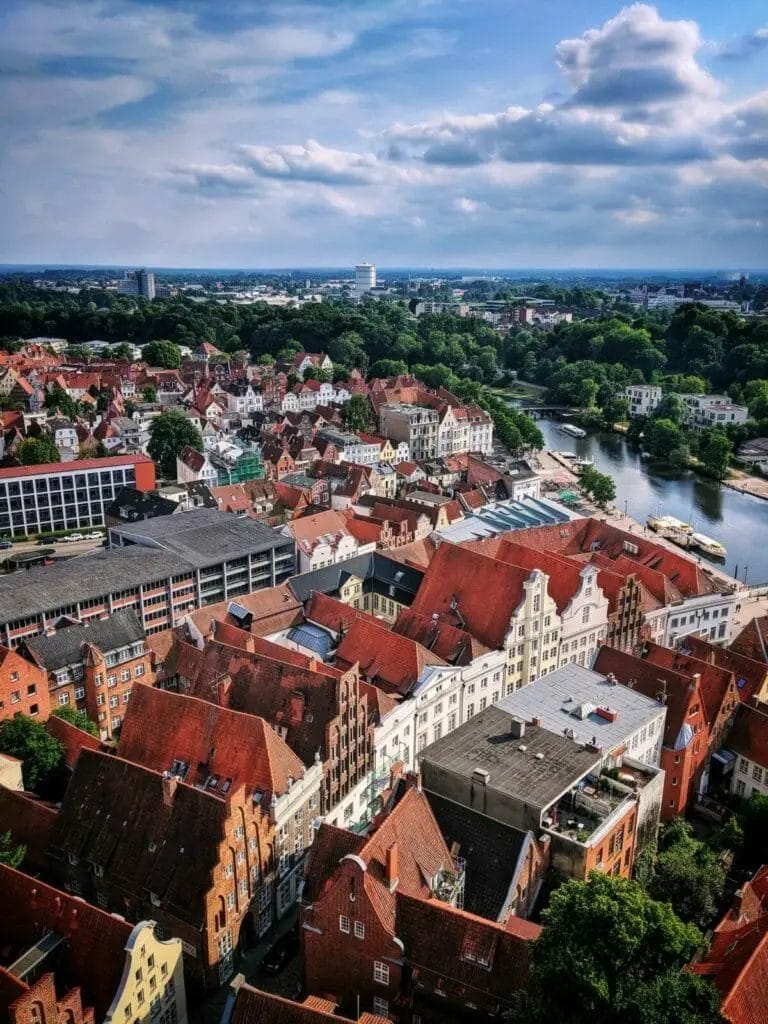 Schönsten Städte Deutschlands - Blick über Lübeck von der St.Petri Kirche