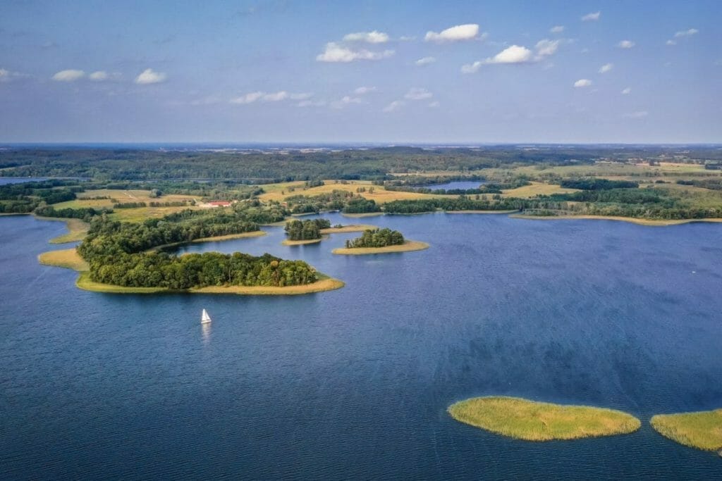 Polen Sehenswürdigkeiten Natur - Luftbild der Masurischen Seenplatte