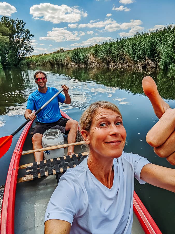Saale Unstrut Sehenswürdigkeiten - Kanutor auf der Unstrut