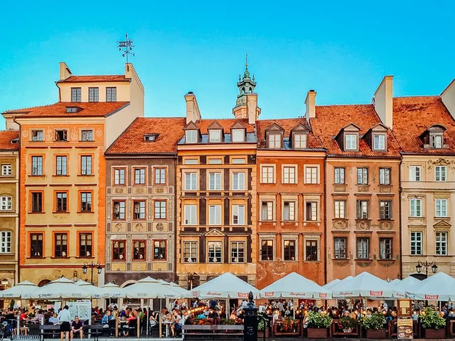 Bunte Häuser in der Warschauer Altstadt - Europa Sehenswürdigkeiten