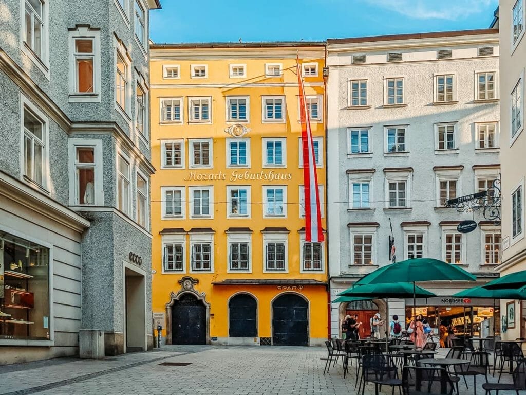 Das Geburtshaus Mozarts in der Salzburger Altstadt - Österreich Sehenswürdigkeiten