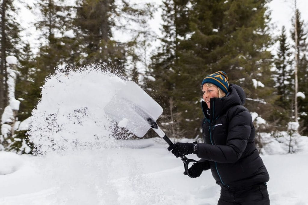 Judith in der Vorbereitung zum Montane Lapland Arctic Ultra