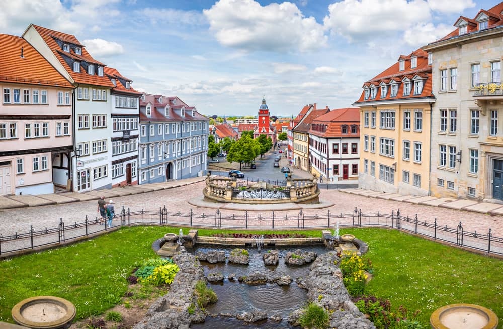 Wasserkunst Brunnen und Wasserfall in Gotha - Schöne Städte in Thüringen