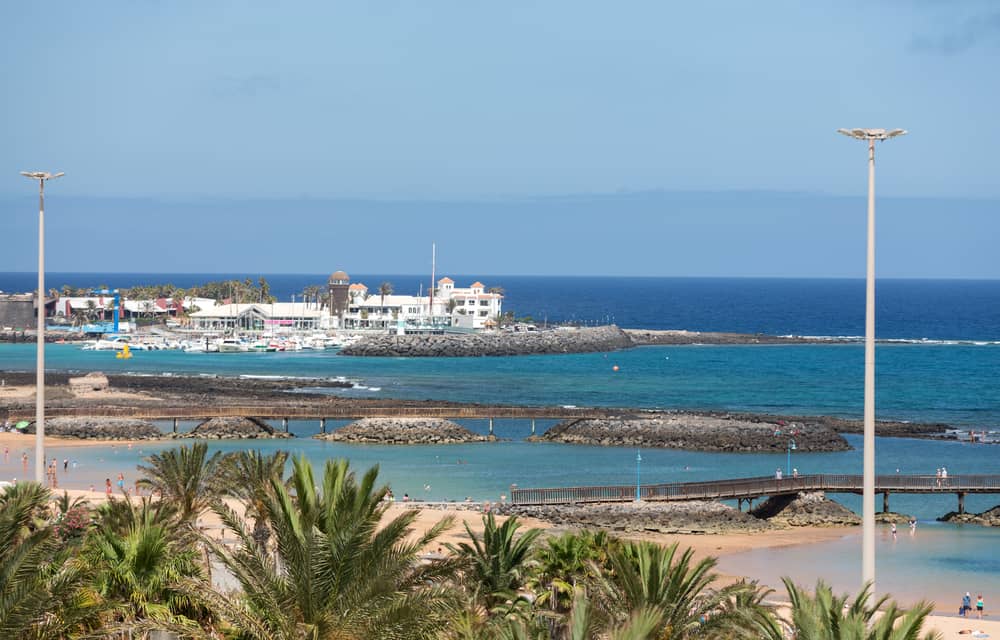 BADEURLAUB AN DEN 15 SCHÖNSTEN STRÄNDEN FUERTEVENTURAS - SONNE & STRAND PUR 18 Palmen am Playa del Castillo - Fuerteventura Strand