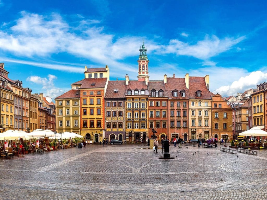 Der Marktplatz in der Altstadt von Warschau - Schöne Städte Polen