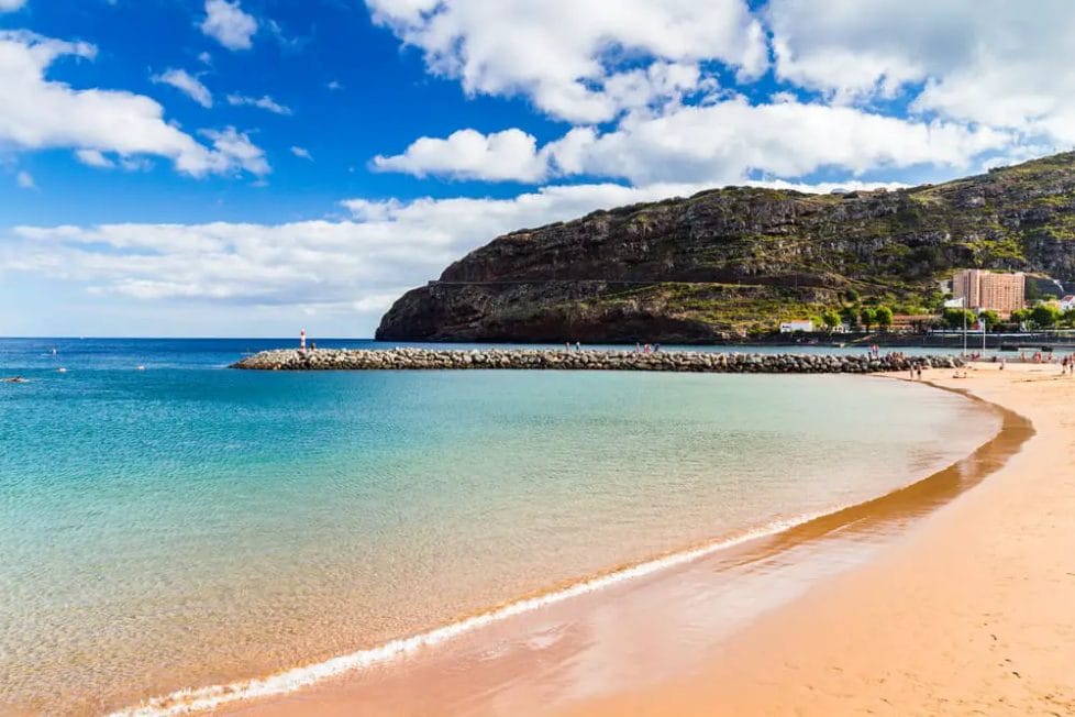 The stunning Machico Bay Beach - Best Madeira Beach 