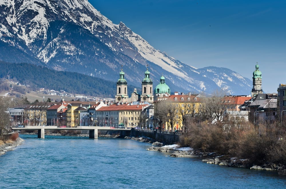 Beautiful town of Innsbruck in the Austrian Alps