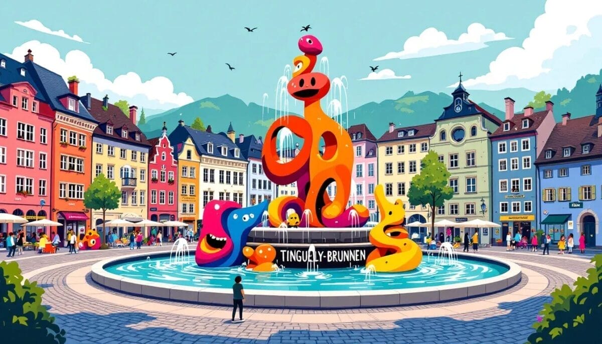 Basel Sehenswürdigkeiten: Die 10 Highlights der Stadt 8 Der Tinguely-Brunnen in Basel, eine beliebte Sehenswürdigkeit.