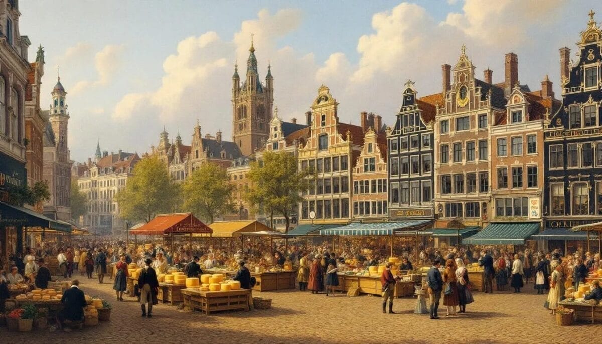 Top Sehenswürdigkeiten Gouda: Die Highlights der malerischen Käse-Stadt 8 Der berühmte Käsemarkt in Gouda, ein beliebter Anziehungspunkt für Touristen.