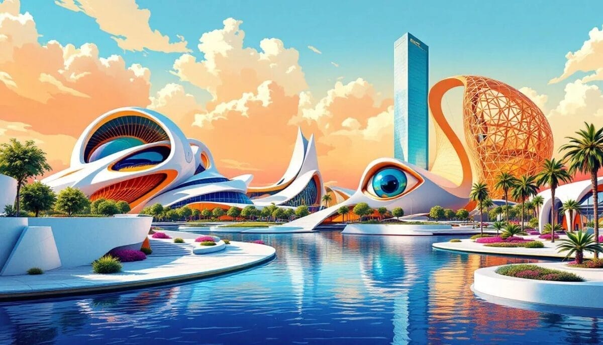 Die beeindruckende Architektur der Ciutat de les Arts i les Ciències in Valencia.