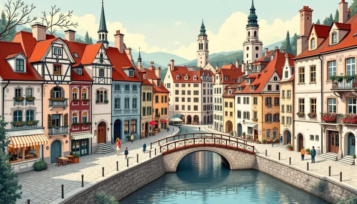 Die Altstadt von Ljubljana mit historischen Gebäuden.