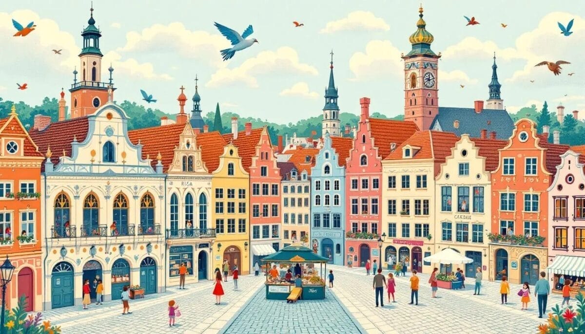 Riga Sehenswürdigkeiten: Top 15 Highlights für deinen Städtetrip 7 Die Altstadt von Riga mit historischen Gebäuden und Straßen. Riga Sehenswürdigkeiten