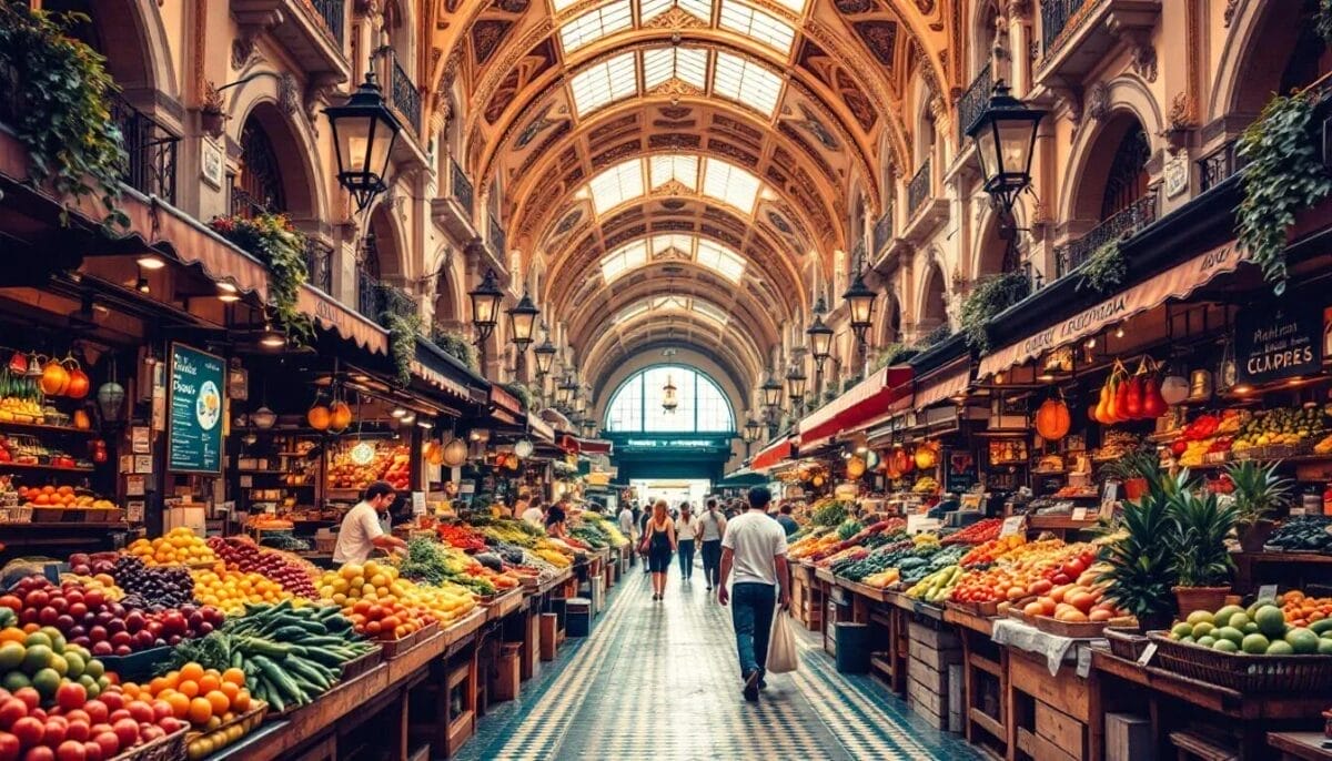 Der Mercat Central in Valencia, ein lebendiger Markt voller frischer Produkte.