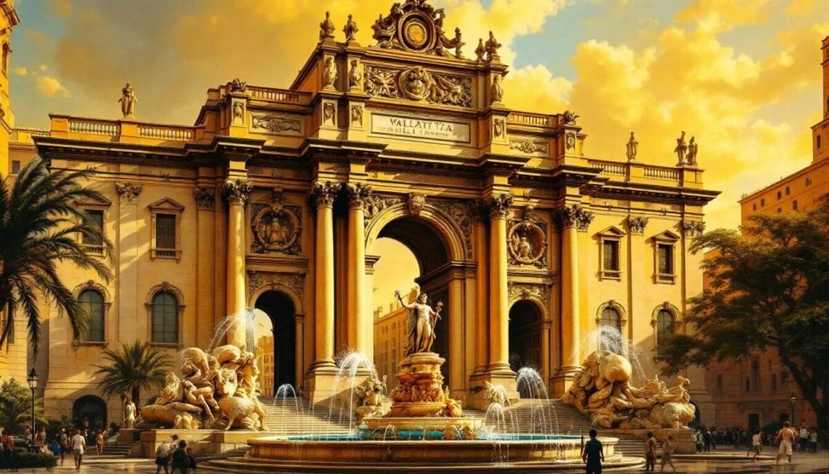 Valletta Sehenswürdigkeiten: Die 10 besten Highlights für Ihren Besuch 7 Das Stadttor von Valletta mit dem Tritonenbrunnen im Vordergrund. Valletta Sehenswürdigkeiten