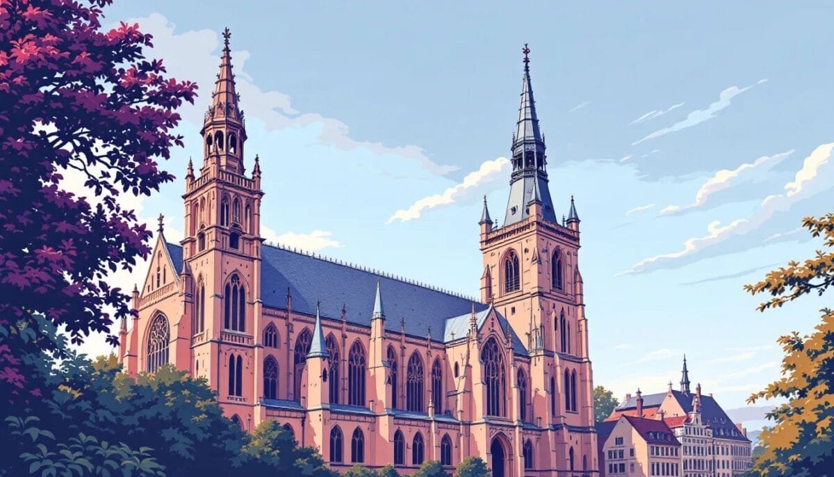 Die St. Marienkirche in Mühlhausen, ein beeindruckendes Beispiel gotischer Architektur.