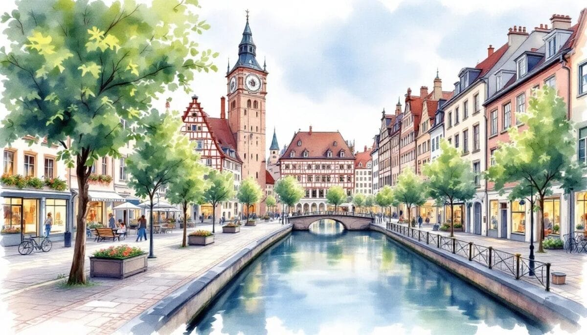 Gutenbergplatz, ein lebendiger Treffpunkt in Straßburg, umgeben von historischen Gebäuden.