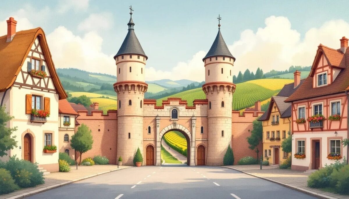 Turckheim im Elsass – Beste Aktivitäten und Sehenswürdigkeiten 2 Die beeindruckenden Stadttore von Turckheim, die die Geschichte der Stadt widerspiegeln.