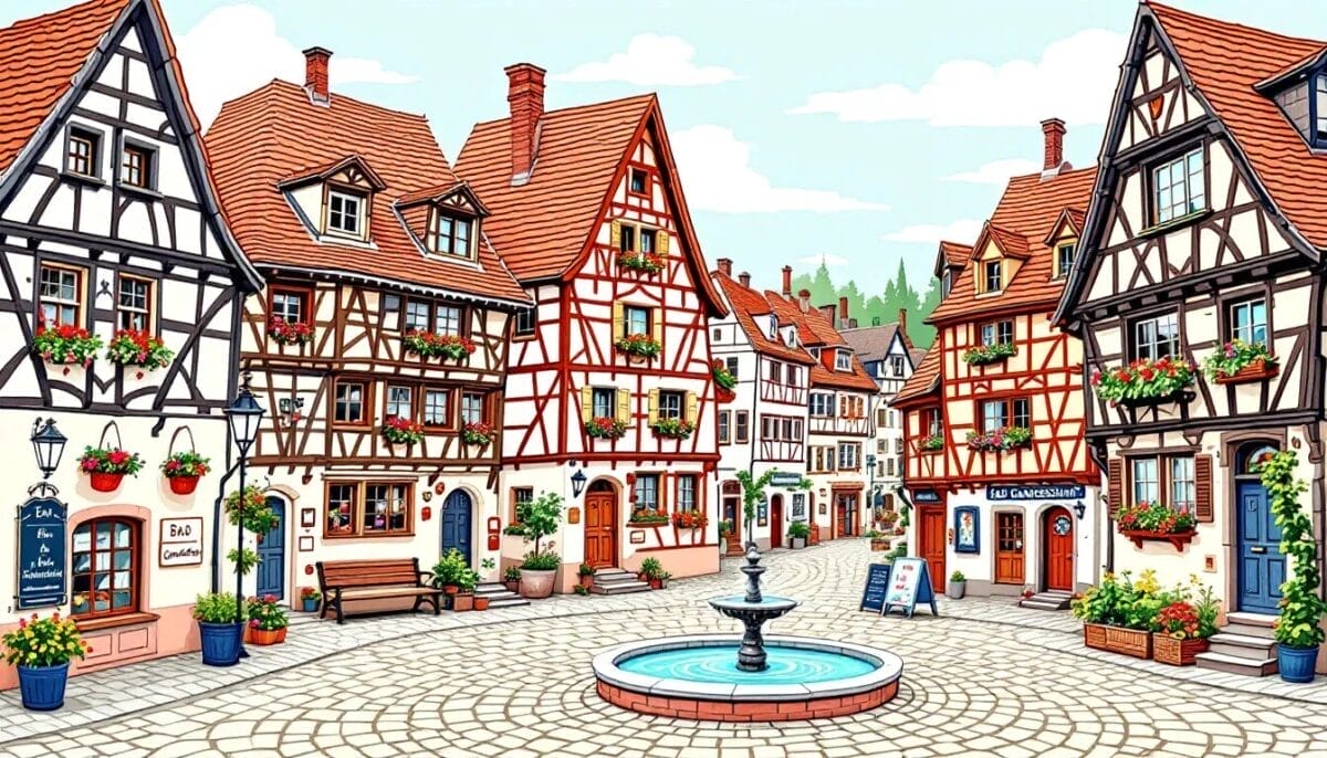 Die historische Altstadt von Bad Gandersheim mit Fachwerkhäusern und dem Marktplatz. - Sehenswürdigkeiten Bad Gandersheim