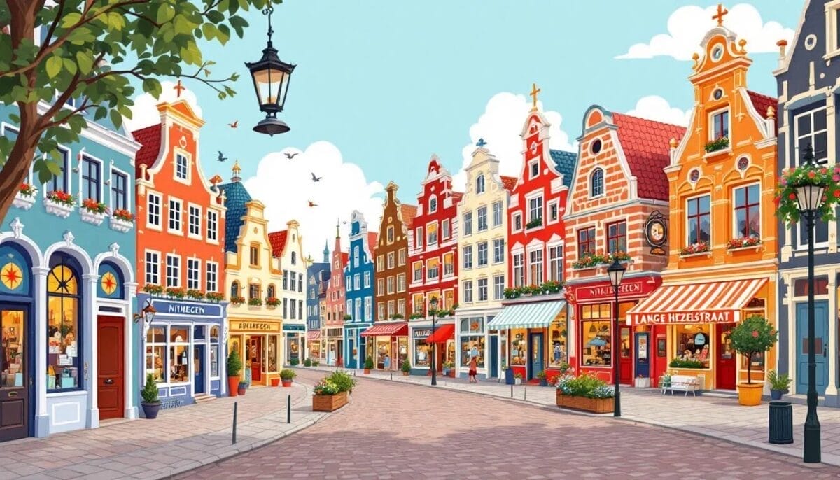 Die Lange Hezelstraat, die älteste Einkaufsstraße der Niederlande, mit vielen Boutiquen und Geschäften.