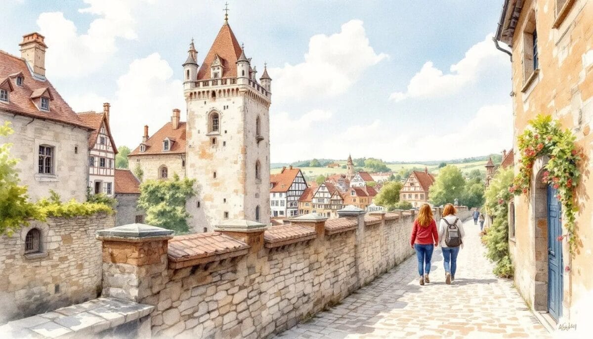Top Alsfeld Sehenswürdigkeiten – Deine Must-See Highlights für die Reiseplanung 10 Ein Spaziergang entlang der Stadtmauer von Alsfeld, mit Blick auf die Altstadt und die Umgebung.