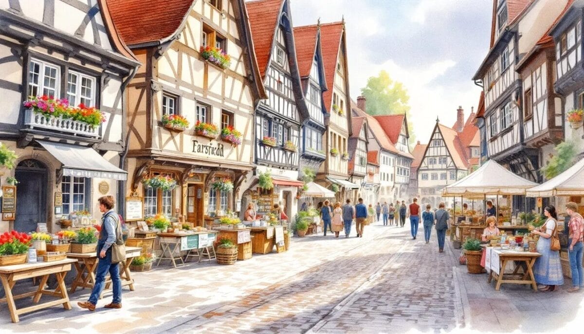 Top Alsfeld Sehenswürdigkeiten – Deine Must-See Highlights für die Reiseplanung 9 Ein traditionelles Fest in der Altstadt von Alsfeld, mit Ständen und festlich geschmückten Straßen.