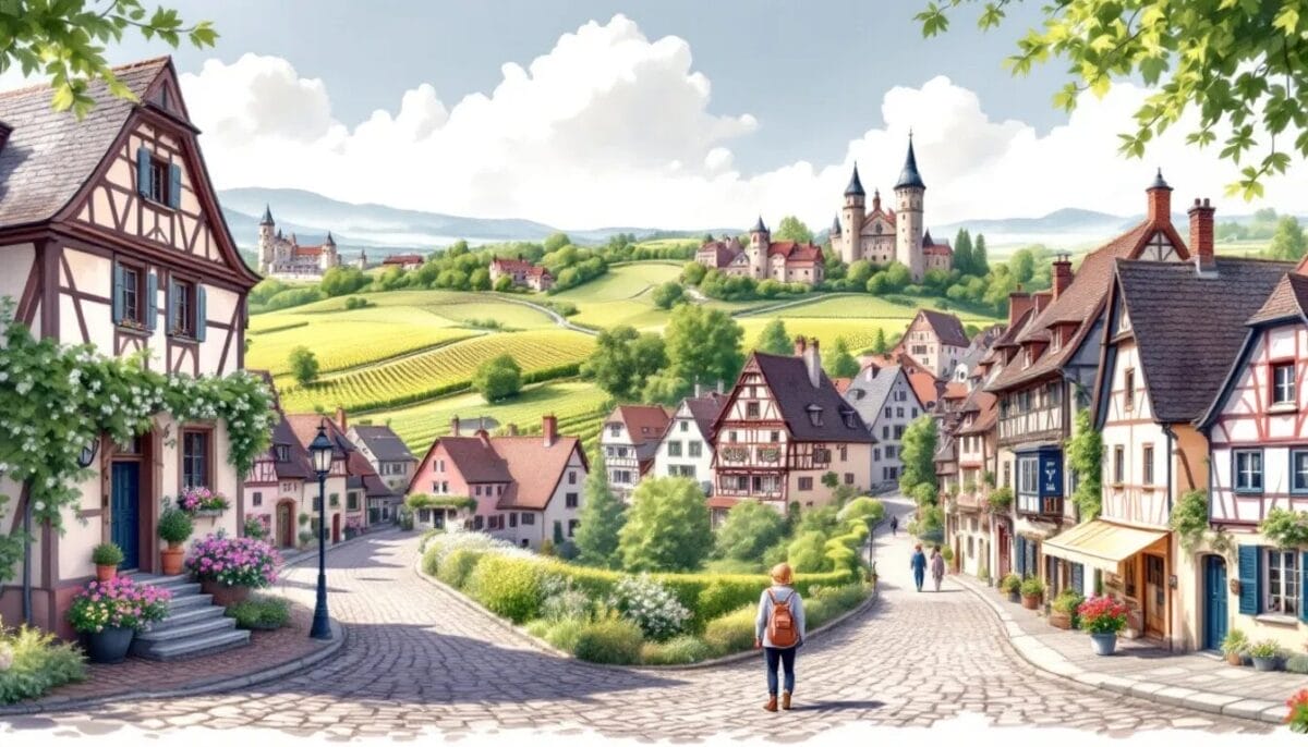 Die besten Sehenswürdigkeiten im Elsass, darunter Weinberge und Schlösser.