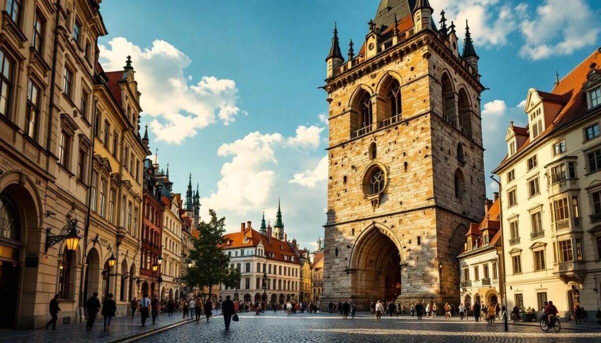 Der Pulverturm, ein gotisches Wahrzeichen in Prag.