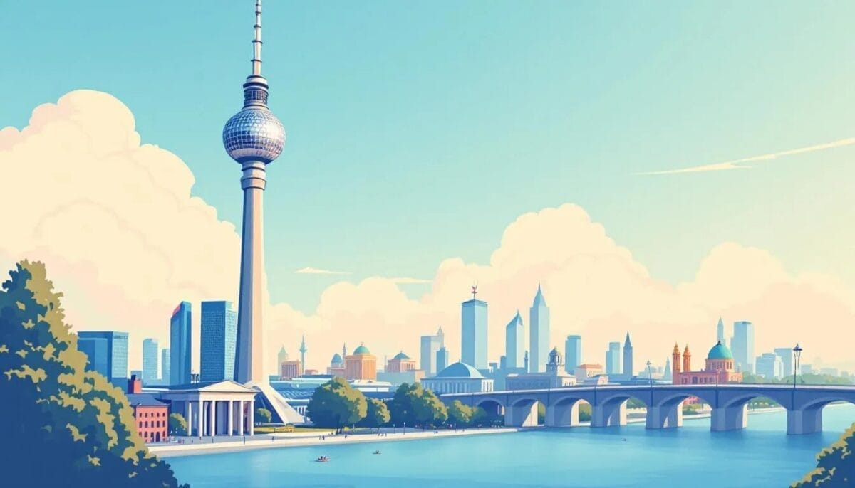 Der Berliner Fernsehturm, ein markantes Wahrzeichen der Stadt.