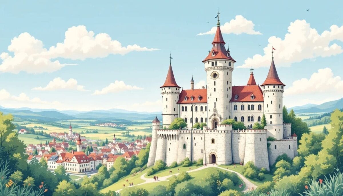 Die Burg Gandersheim, ein historisches Wahrzeichen in der Umgebung von Bad Gandersheim.