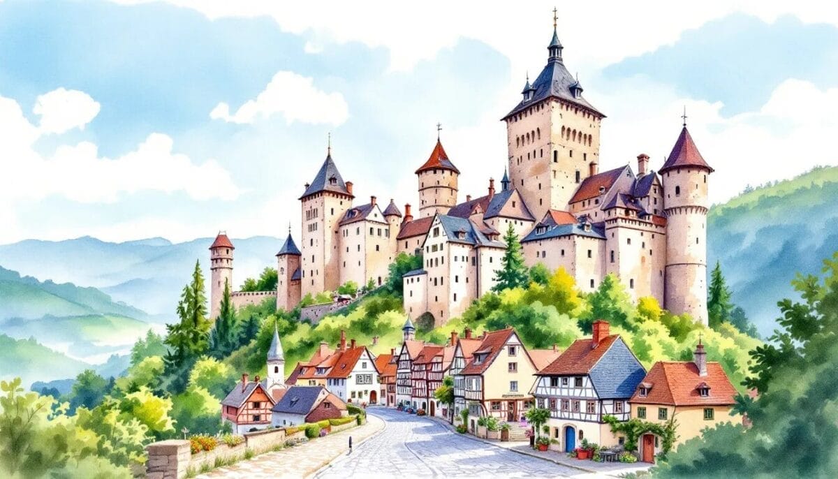 Riquewihr Sehenswürdigkeiten – Entdecke das malerische Elsass-Dorf! 5 Das Chateau du Haut-Koenigsbourg, ein beliebtes Ziel für Touristen in der Nähe von Riquewihr.