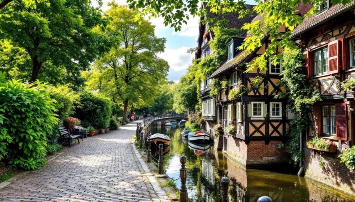 Spaziergang entlang des Fleth-Kanals in Glückstadt, umgeben von Natur und Wasser.