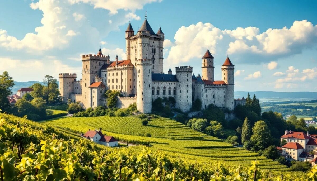 Die drei Burgen von Ribeauvillé, die majestätisch über der Stadt thronen.