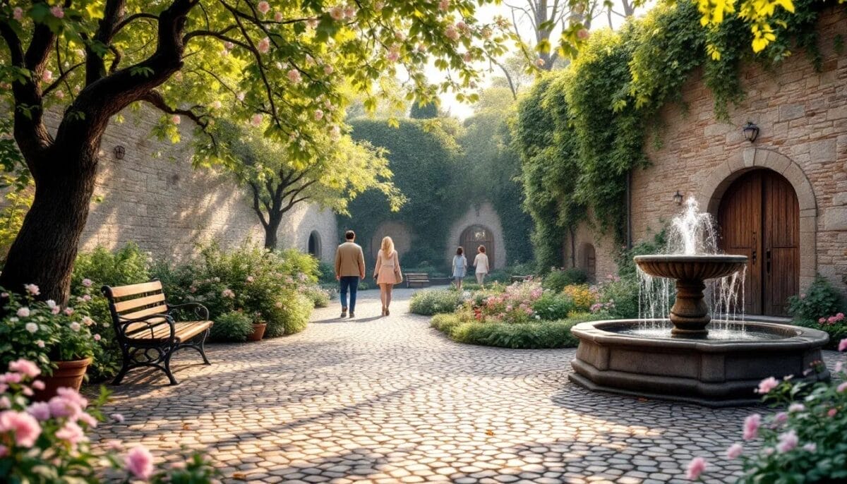 Der Stadtgarten an der Stadtmauer in Michelstadt, ein ruhiger Ort zum Entspannen. Michelstadt Sehenswürdigkeiten 