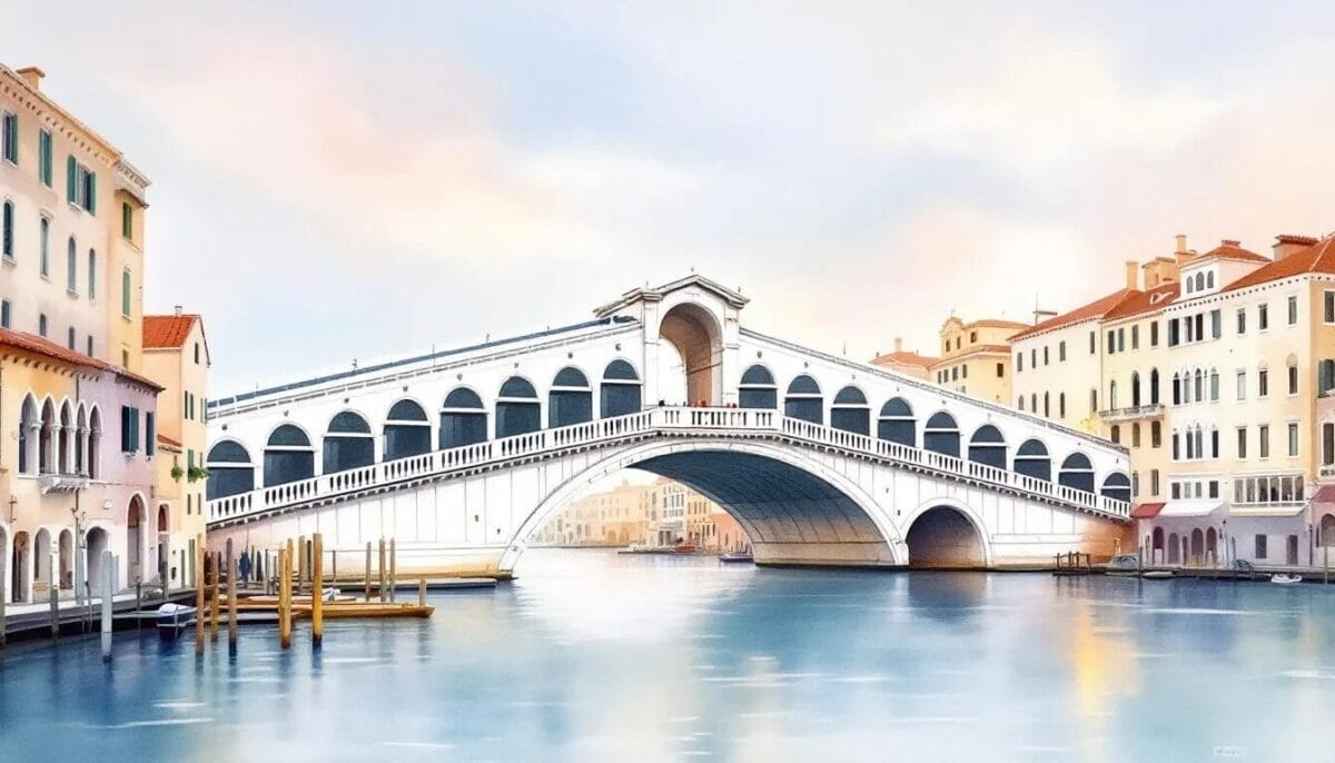 Top 10 Venedig Sehenswürdigkeiten: Highlights für deinen Besuch 9 Die Rialtobrücke über den Canal Grande, ein Highlight der Lagunenstadt Venedig.