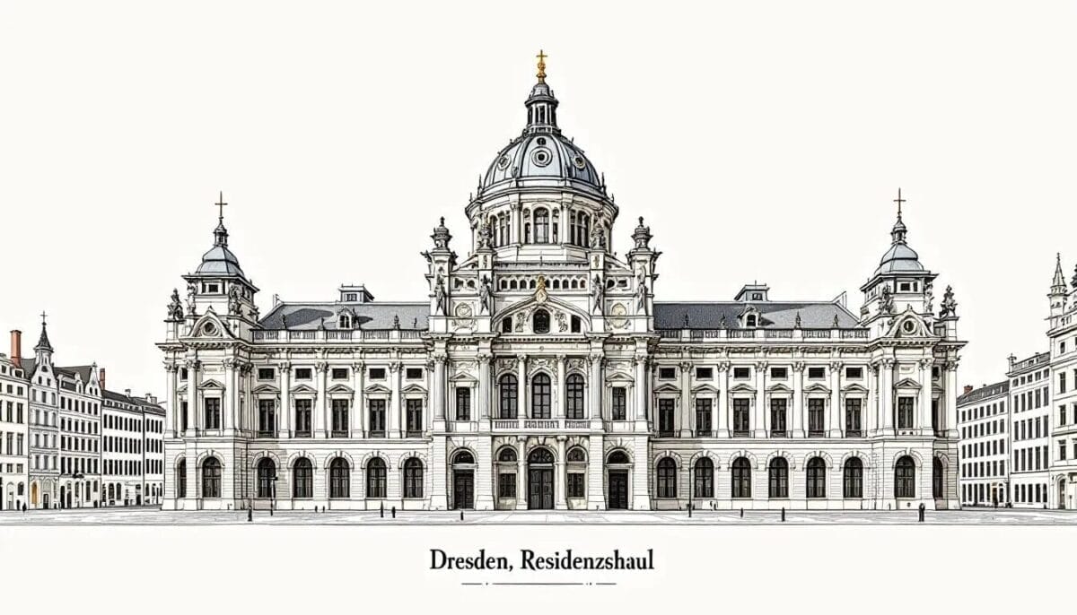 Das Residenzschloss Dresden, ein historisches Gebäude und bedeutende Sehenswürdigkeit in der Altstadt.