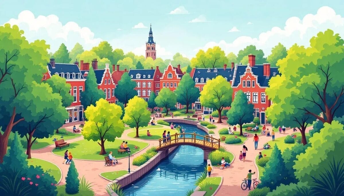 Der Park de Wezenlanden in Zwolle, ein schöner grüner Raum in der Stadt.