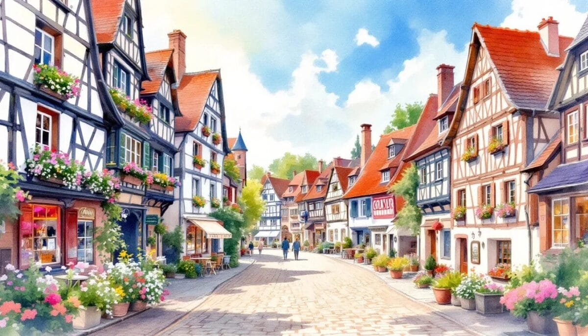 Colmar, ein malerisches Städtchen im Elsass mit Fachwerkhäusern.