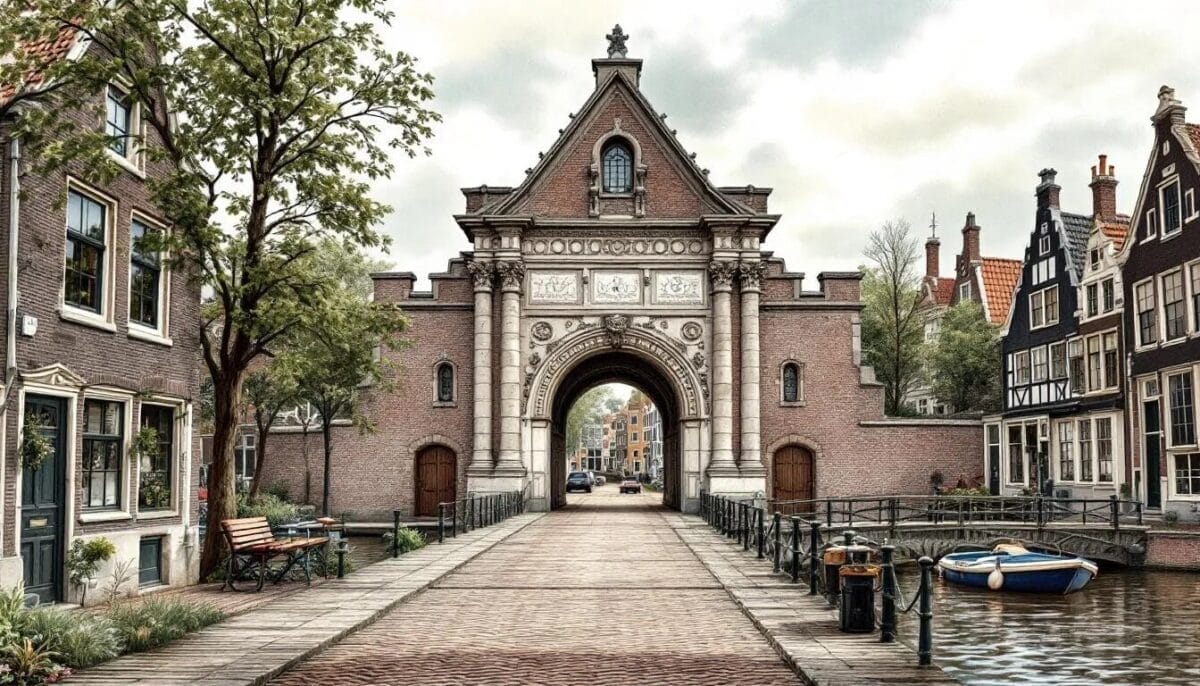 Das Groothoofdspoort, ein bekanntes Wahrzeichen in Dordrecht.