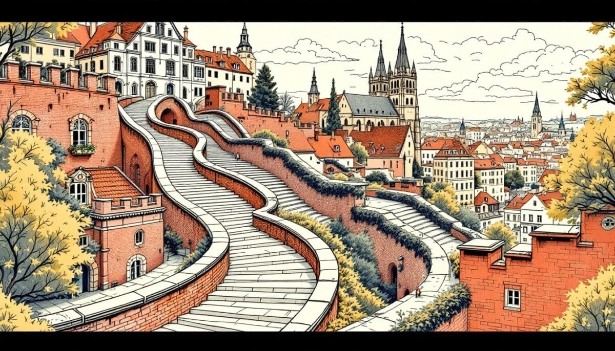 Die Montagne de Bueren in Lüttich, eine beeindruckende Sehenswürdigkeit mit vielen Stufen. Lüttich Sehenswürdigkeiten