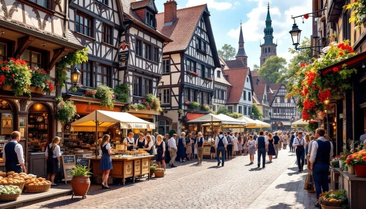 Ein Fest mit kulinarischen Spezialitäten während der Matjeswochen in Glückstadt.