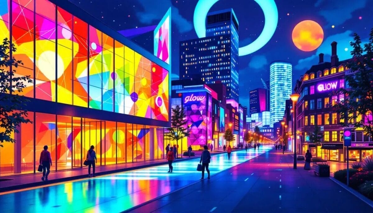 Das Glow Lichtfestival in Eindhoven, eine beeindruckende Lichtinstallation.